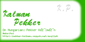 kalman pekker business card